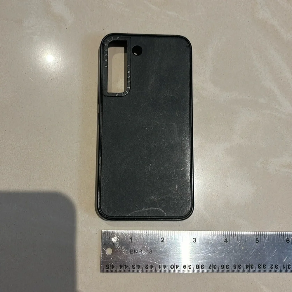 Two Samsung S22 Cases Casetify and Otterbox Black in color